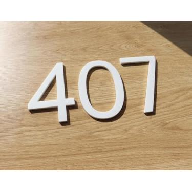 Imagem de 12 cm White House Números 5, placa de endereço de acrílico branco fosco moderno para caixa de correio, porta, apartamento, escritório, hotel, placa de endereço fácil de colar