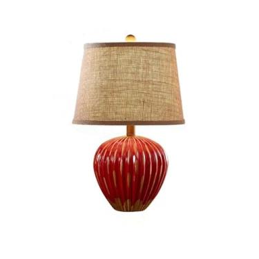 Imagem de OUFULA Moderno Americano Criativo Candeeiro De Mesa De Cerâmica Para Sala De Estar Quarto Estudo Villa Hotel Mesa De Cama Luz (Estilo 096B)