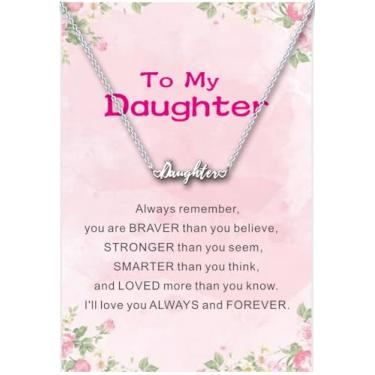 Imagem de Colares modernos presentes para mulheres, presentes de aniversário de Natal para mãe, filha, irmã, sobrinha, presente de Dia das Mães, para mãe, avó, colar com cartão de mensagem de presente, One Size