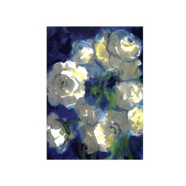 Imagem de BMZFYBS Pôster e impressões em tela de flores vintage - reprodução de pintura de arte de parede famosa - flores brancas - imagens para sala de estar 50 x 70 cm 20 x 27 pol sem moldura