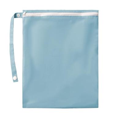 Imagem de Bolsa impermeável para roupa de banho e toalha – Roupa reutilizável com forro de TPU (poliuretano termoplástico) bolsa seca para natação, viagem, praia e academia, pano com zíper para itens essenciais