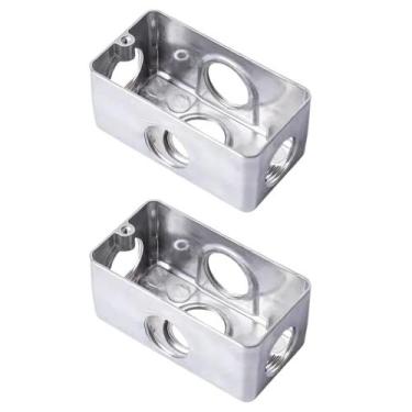 Imagem de 2 Condulete Múltiplo Modelo X Medida 1 1/4 Em Alumínio Sieg Prateado