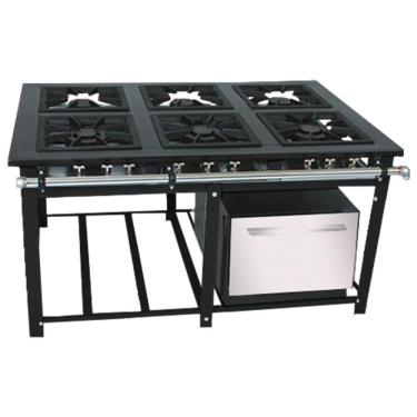 Imagem de Fogão Industrial Venâncio 6 Bocas 3 Duplas a Gás Natural Baixa Pressão com Forno M6FD3-GN