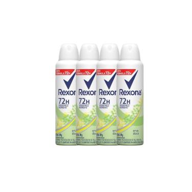 Imagem de Kit 4 Desodorante Antitranspirante Aerosol Feminino Rexona Erva Doce 72 horas 150ml