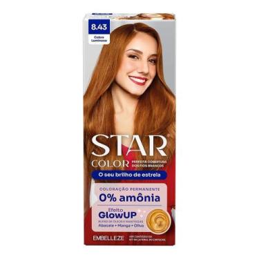 Imagem de Tinta de Cabelo Starcolor Kit Prático 8.43 Cobre Luminoso sem Amônia