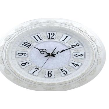 Imagem de Relogio Parede Borda Trabalhada Branco 50.8X50.8Cm Arabico