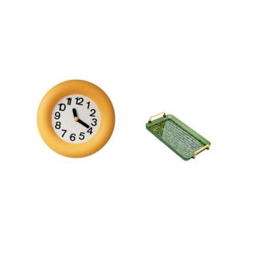 Imagem de Fenteer Relógio de Parede Silencioso Contemporâneo E Bandeja de Sobremesa com Alça para Mesa de Centro, Ideal para Cozinha, Sala de Jantar, Quarto, Casa E Fes