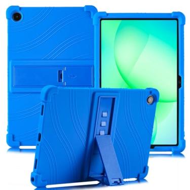 Imagem de ATOOZ Capa para Samsung Galaxy Tab A9 Plus (SM-X210/X216/X218), capa infantil de silicone macio para Samsung Galaxy Tab A9 Plus de 11 polegadas 2023 Samsung Tab A9 Plus com suportes (azul)