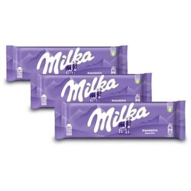 Imagem de Chocolate Milka Alpine Milk Kit 3 Barras De 250G