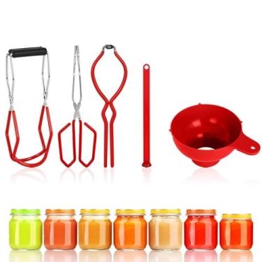 Imagem de Kit de ferramentas de enlatamento, suprimentos de conserva de 5 peças com chave inglesa, levantador magnético de tampa, funil para iniciantes e profissionais, equipamento essencial de preservação de