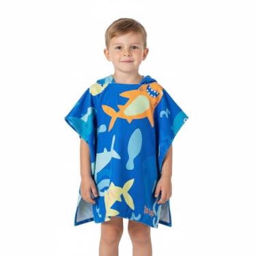 Imagem de Toalha Poncho de Praia Infantil Tuba Colors Azul Tip Top (1 a 4 anos)