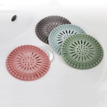 Imagem de Filtros de ralo de pia de banheiro, capas de ralo de chuveiro captador de cabelo, protetor de ralo flexível para banheira e peças de descarte de lixo