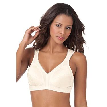 Imagem de PLAYTEX Sutiã feminino sem fio com alça confortável 18 horas, sutiã de cobertura total com TruSupport de 4 vias, pacote com 2, Bege natural, 40H