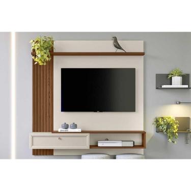 Imagem de Painel Quarto P- Tv Até 55 Pol Alvorada C- 1 Porta E 1 Prateleira 200x130cm Freijó-off White - Linea Brasil