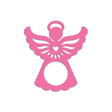 Imagem de Porta Guardanapo Anjinho Kit Com 4 Peças 7cmx8cm - Cria Arte Laser Rosa