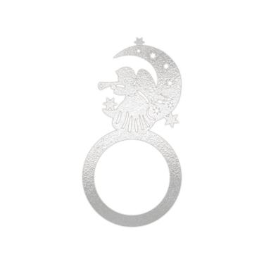 Imagem de Porta Guardanapo Anjo De Natal Kit Com 4 Peças 4,5cmx8,5cm - Cria Arte Laser Prata