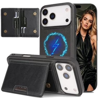 Imagem de Ephoou Capa carteira para Apple iPhone 17 Pro com suporte para 5 cartões, compatível com Magsafe - Capa magnética destacável 2 em 1 com suporte de couro PU à prova de choque para iPhone 17 Pro C1