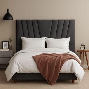 Imagem de Cabeceira Cama Box Solteiro 90 cm Lizza em material sintético Com Fram