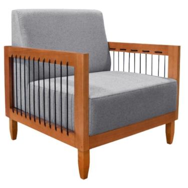 Imagem de Poltrona Decorativa Betina Sala De Estar Recepção Escritório Cor:cinza