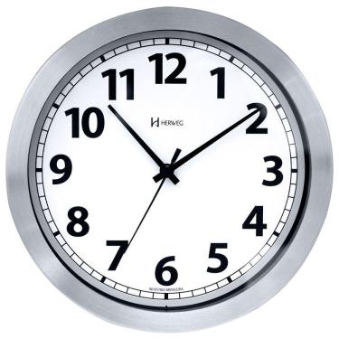 Imagem de Relógio De Parede Tic-tac 25 Cm Aluminio Escovad Herweg 6710