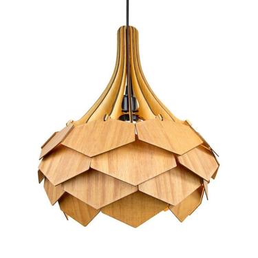 Imagem de Lustre Pendente Em Madeira - Pinho