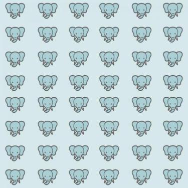 Imagem de Papel De Parede Infantil Elefante Azul