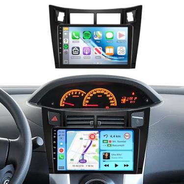Imagem de Rádio estéreo 4 + 64 G para Toyota Yaris 2006-2011, tela sensível ao toque IPS de 9 polegadas/Android 13/Wireless CarPlay/Android Auto/DSP 32 EQ/Navegação GPS/WiFi/5.0Bluetooth/FM/RDS/SWC/AHD