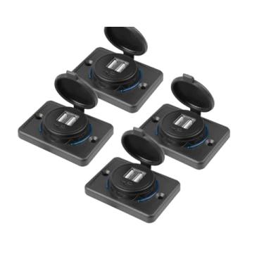 Imagem de 4 Carregador USB Automotivo 12/24V – Porta Dupla, Ideal para Carro, Caminhão, Van e Barco