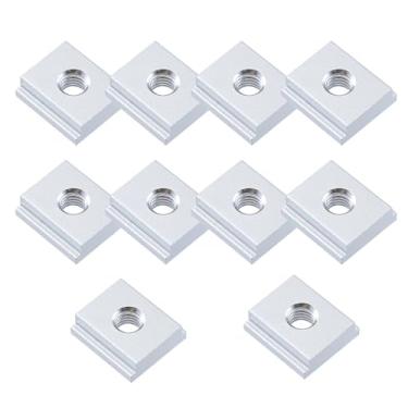 Imagem de 10 deslizadores em T para porcas em T M6, ferragens de montagem de liga de alumínio para barraca de teto, fácil uso, acabamento suave, 1,18 × 0,91 × 0,31