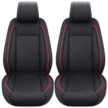 Imagem de Aierxuan Capas de assento de caminhão Toyota Tundra ajuste personalizado 2008-2026 CrewMax cabine dupla, SR5, SR, Limited, Platinum, edição 1794, TRD Pro, Capstone, com couro impermeável (2 peças