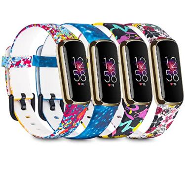 Imagem de Baaletc Compatível com pulseiras Fitbit Luxe para mulheres, homens, pulseiras com alça de padrão de substituição para Fitbit Luxe Smart Watch pequeno grande