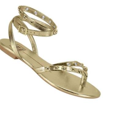 Imagem de Sandalia Moleca 5557.108 Feminina, Dourado, 38