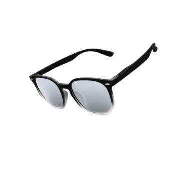 Imagem de Óculos de Sol Hexagonal Acetato Itaniano Flexivel Premium Retro Lentes UV400 Feminino Masculino - Cacife Brand (Prata Espelhado)