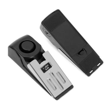 Imagem de WLERIR Alarme de batente de porta, equipado com um alarme de 120 dB e um abridor de porta portátil, adequado para dispositivos de segurança em casas, hotéis e apartamentos (preto)