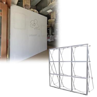 Imagem de JYXYXSCP Suporte pop-up para exibição de feira, suporte de banner dobrável portátil com moldura X, suporte de fundo publicitário para casamento (6,08 m (20 pés) L)