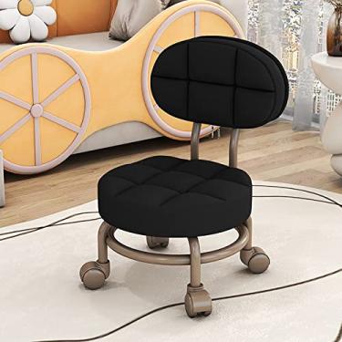 Imagem de Banqueta cosmética com rolamento, assento baixo de rolo, banquinho baixo com rolamento, rodas redondas com rolamento, banqueta rolante, almofada (L) (F) (M)