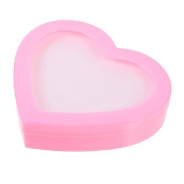 Imagem de BSNANCA Caixa de anel infantil estojo de armazenamento de joias estojo de exibição de brincos porta-joias organizador de joias recipiente de joias pequeno caixa de plástico rosa (rosa 15,50 x 14,00 x