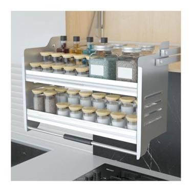 Imagem de Cesta de elevação de armário de parede, conveniente prateleira de puxar para baixo, organizador de armazenamento superior, economia de espaço para café bar doméstico (500 mm)