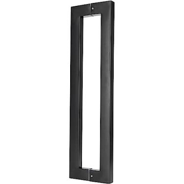 Imagem de Puxadores de banheiro de aço inoxidável, maçanetas de porta de vidro de banheiro, peças de reposição maçanetas de porta de chuveiro preto/prata-preto||4,9 pés/150 cm