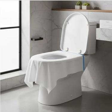 Imagem de Protetor de Vaso Assento Sanitário 40un Descartável Impermeável com Adesivo