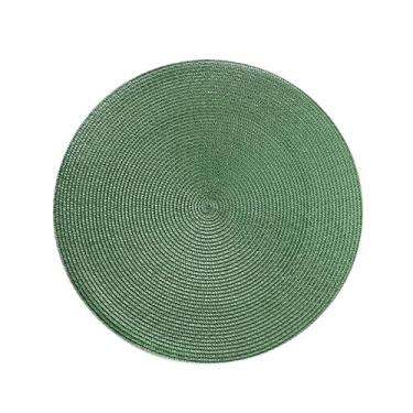 Imagem de kit 4/6 peças jogo americano redondo sousplat cozinha jantar descanso de prato sousplat cozinha(Verde 6 Unid.)