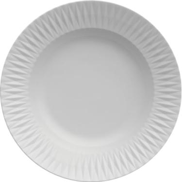 Imagem de Prato fundo em porcelana, modelo Diamante, Ø 23,5 cm, Germer, Branco
