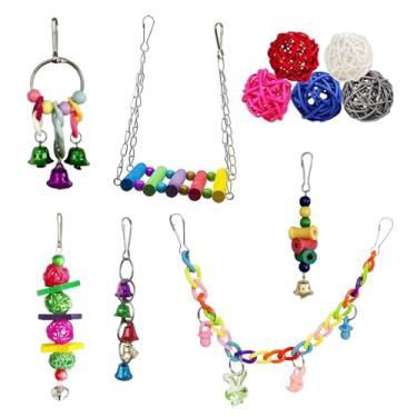 Imagem de Brinquedos Para Pássaros Roer - Rede de | Kit De Balanço Para Papagaios | Para Periquitos Agapornis Papagaios Cinzentos Cacatuas Calopsitas Caturras E Mainás