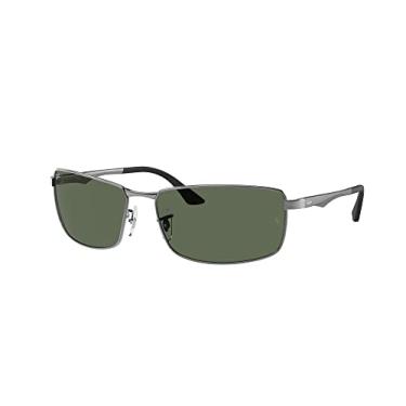 Imagem de Ray-Ban Pacote de óculos de sol RB3498: RB 3498 004/71 Gunmetal verde escuro 64 mm e coleira universal de silicone antiderrapante