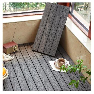 Imagem de SPXMQSS Azulejos para decks, azulejos de piso compostos, azulejos de convés interligados para exterior interior pátio jardim varanda terraço fácil de instalar 30 x 60 x 2,3 cm J 24 peças