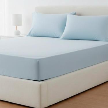 Imagem de Jogo De Lençol Elástico Casal King Box 3 Peças Algodão Percal - Bella 