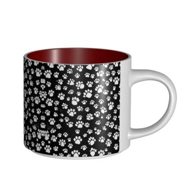 Imagem de ZERAOKE Cachorrinho de cachorro - Caneca grande de cerâmica impressa para café, capacidade grande para escritório e casa, lavável na lava-louças, design com alça em C.