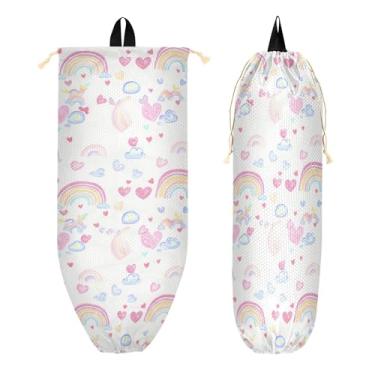 Imagem de xigua Suporte de parede colorido arco-íris para saco de plástico com cordão, 1 pacote, reutilizável para decoração de bolsas, meias, roupas íntimas e gravatas