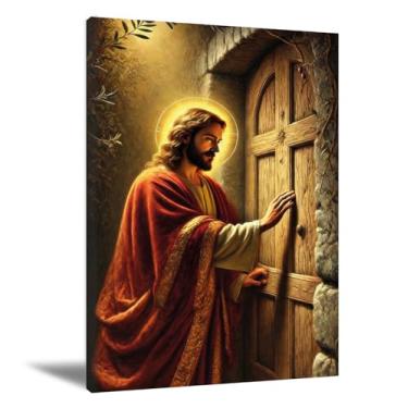 Imagem de Pintura de parede cristã Jesus Cristão Impressão em tela Religiosa Moderna Impressões Cristo Arte de Parede Espiritual para Quarto Sala de Estar Igreja Decoração de Sala de Oração, 40 x 61 cm Arte em