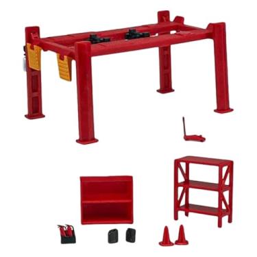 Imagem de KiBcsLic Conjunto de Elevador de Garagem em Escala 1/64, Modelo de Simulação Colecionável, Escultura Clássica em Miniatura de Carros, Brinquedos para Oficina, 710011B, Tamanho real
